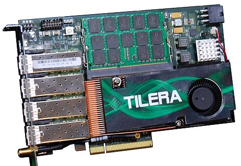 כרטיס תקשורת של Tilera המכיל מעבד בעל 72 ליבות. הטכנולוגיה לא תציל את איזיצ'יפ