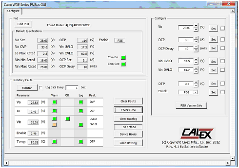 ממשק התוכנה של CALEX לניהול ממירי DC/DC