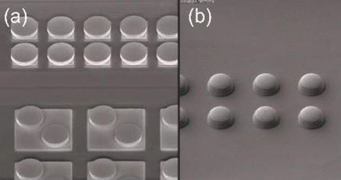 צילום מיקרוסקופ אלקטרוני של תבניות מגע זעירות שיתחברו לפיסת הסיליקון