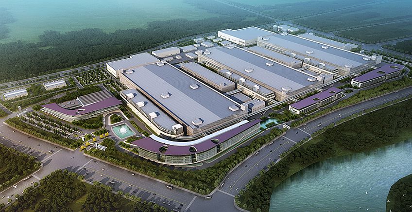 מפעל ייצור השבבים המושבת של Yangtze Memory Technologie, ליד וו-אן